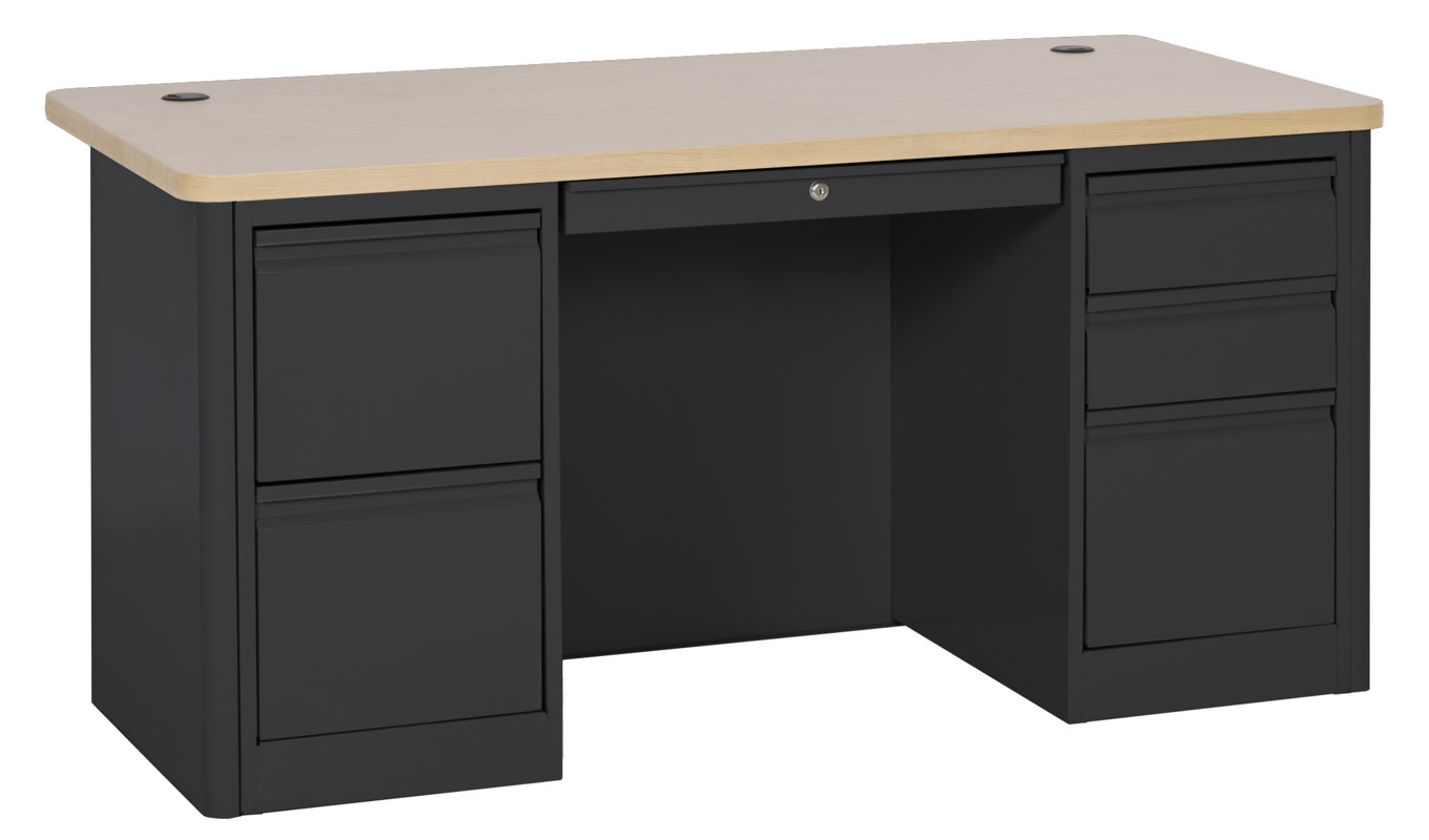 Sandusky 900 Series Double Pedestal Computer Desk with Hutch & Reviews